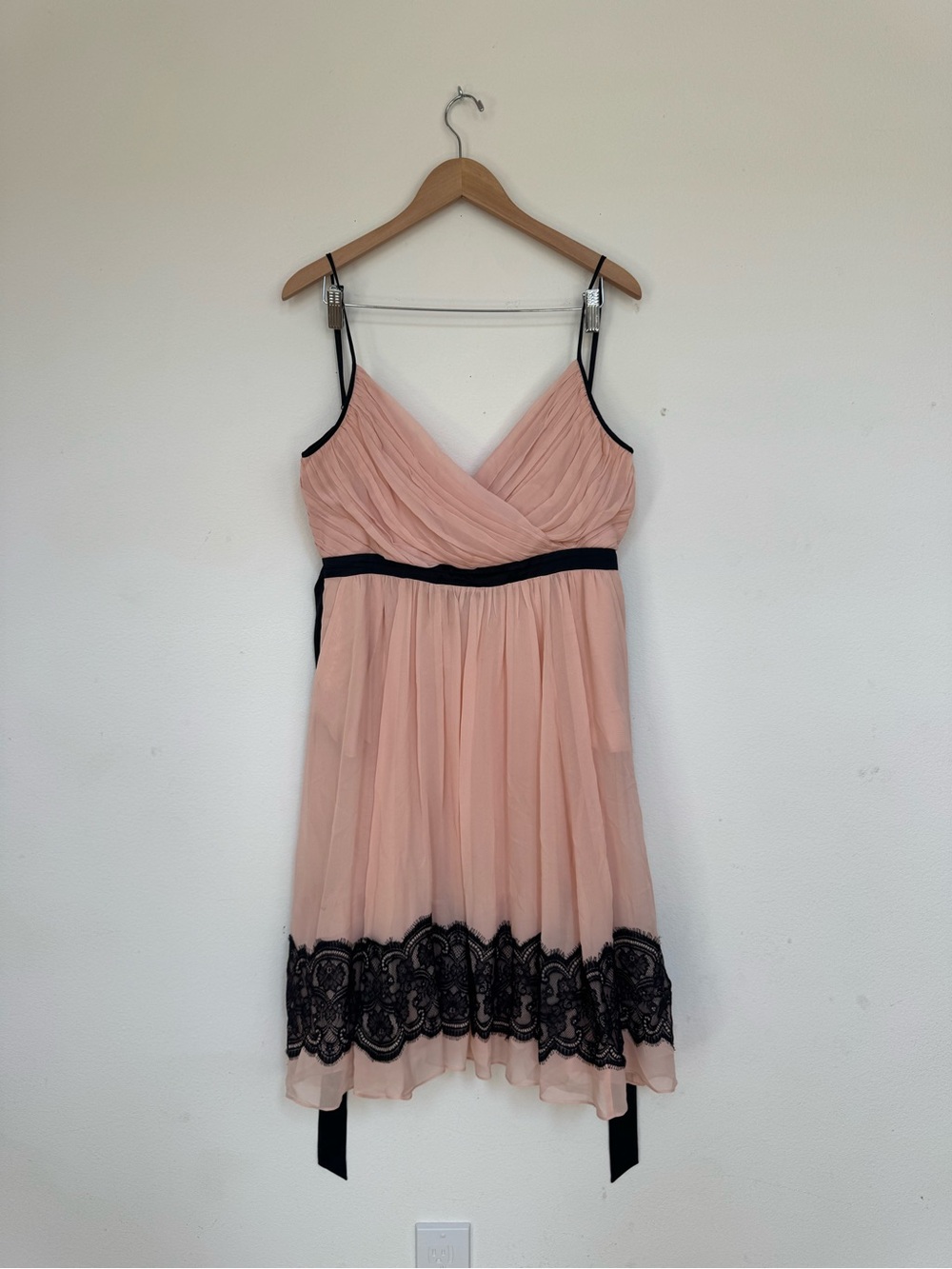 Arden B. 100% Silk Pink & Black Lace Cocktail Dress - Size 10